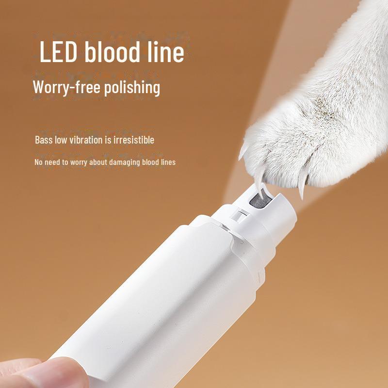 USB-зарядный электрический шлифовщик ногтей с подсветкой для кошек и собак - инструмент для стрижки когтей домашних животных