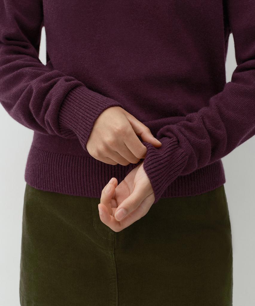 MUSINSA STANDARD WOMAN [Victoria Wool] Women'S Crew Neck Knit [Plum]