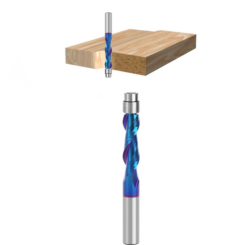 Твердосплавный подшипник с хвостовиком 6,35 мм, направляемые две флейты, фрезы заподлицо, деревообрабатывающие фрезы, концевая фреза