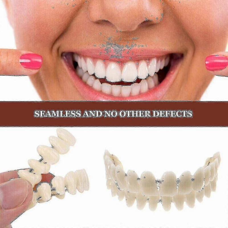 Yougang Boutique Smile Snap On False Teeth Upper Lower Dental Veneers Dentures Tooth Cover Set