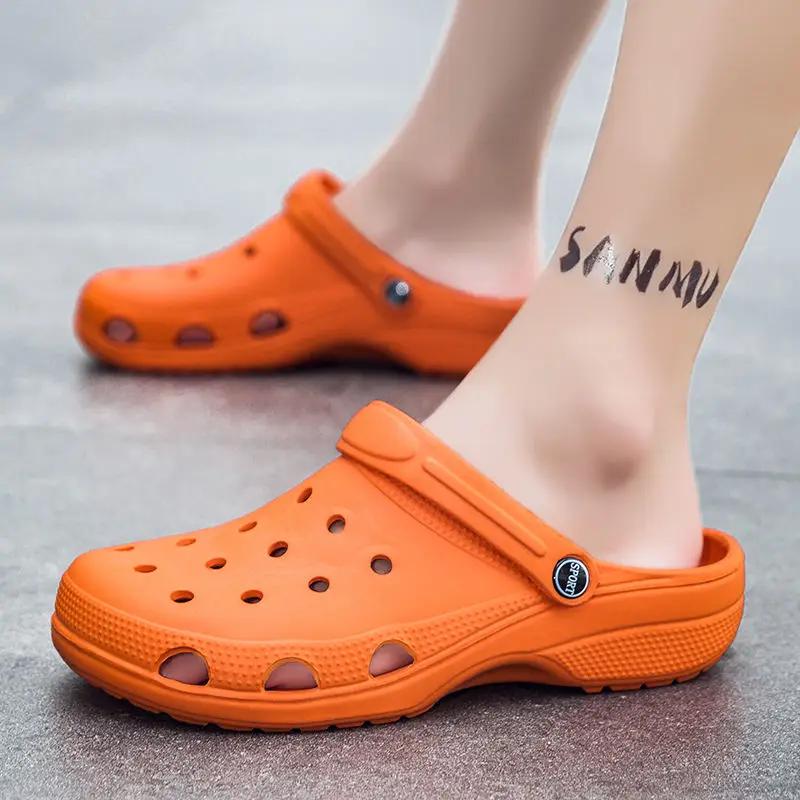 Модные шлепанцы Мужская обувь Мюли Мягкая ЭВА с отверстиями Сабо Платформа Полумужские тапочки 2025 Модный дизайнер Роскошные Высокое качество Стильные шлепки