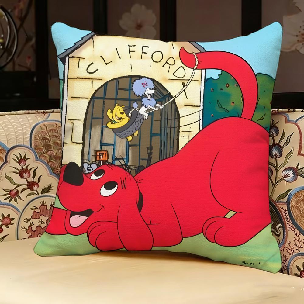 CClifford The Big Red Dog Pillow Case Pillowcase Doublesided Printed Sofa Cushion Bedroom Headboard Pillow