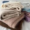 Women's Alpaca Wool Blend Knitted Scarf - Solid Color, Winter Korean Style, Trendy Student Accessory