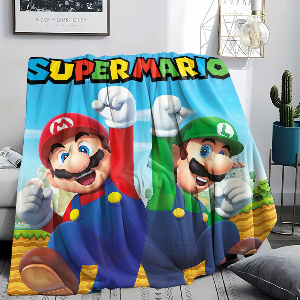 Mario Classic Poster Blanket, Mario Fan Cozy Throw, Great Gift.chl