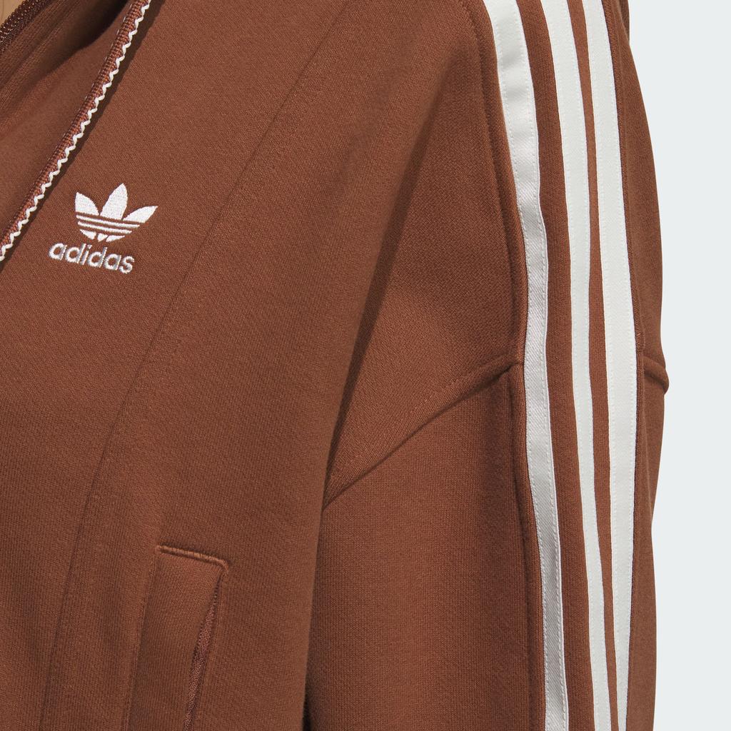 Adidas Originals Adicolor FW24 Zip Up Hooded Jacket Women Jackets Dark-Brown JM8058