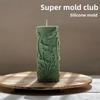 Новая форма для силиконовой свечи в форме цилиндра с папоротником, форма для силиконового торта в форме цилиндра с цветами, форма для мыла, украшение для дома, форма для смолы