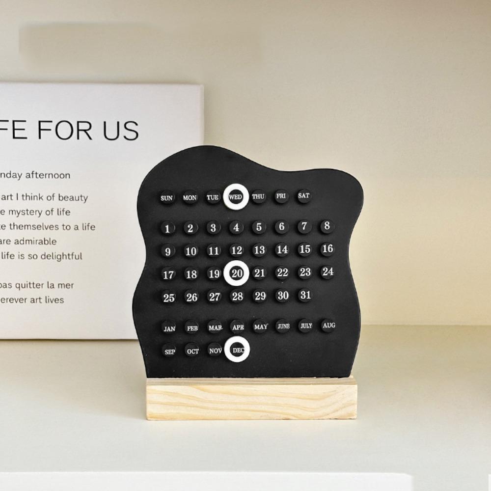 DIY Montessori Calendar Adjustable Schedule Planner Wood Perpetual Calendar  Home Office Desk