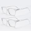 3 In 1 2PCS Progressive Multifocal Anti Blue Light Glasses Retro Fashion Square Glasses Oversize Frame Eyeglasses +1.0 To +3.0