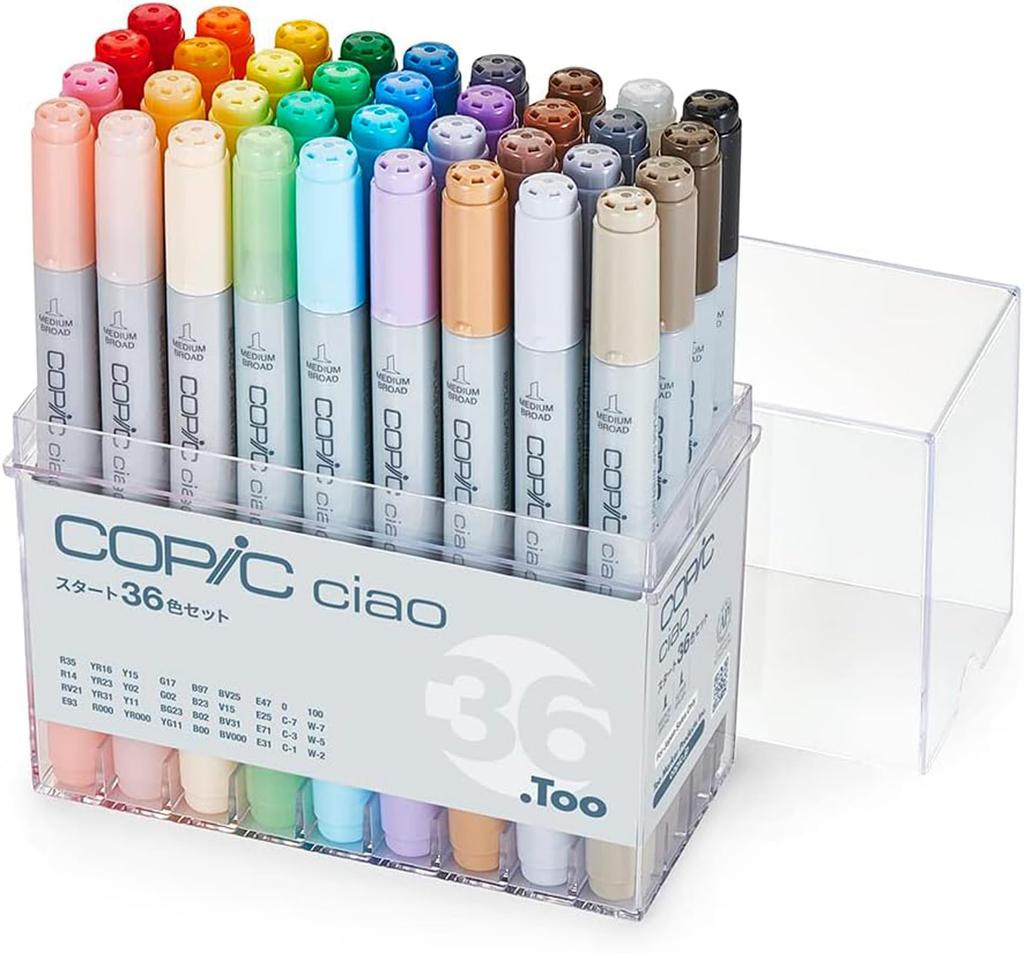 Слишком Copic Ciao Start Сделано в Многоцветные Маркеры для Иллюстраций Набор 36 Цветов, Япония,
