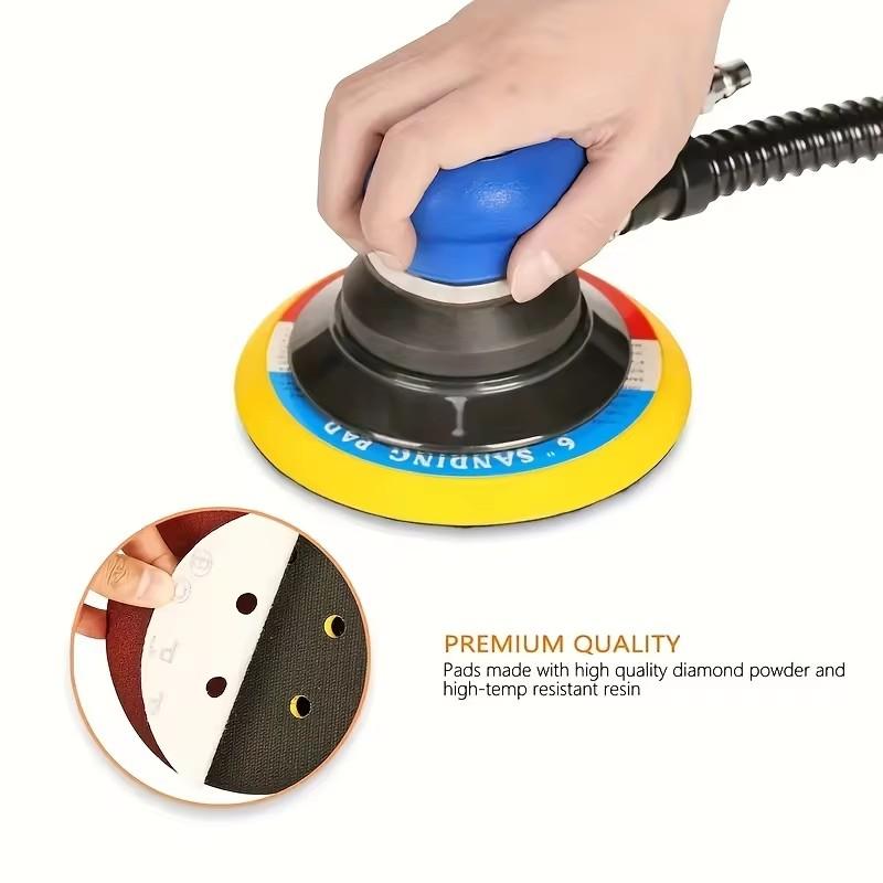 10 шт. 6-дюймовые шлифовальные диски с 6 отверстиями на липучке, наждачная бумага зернистостью 60-600 для орбитальной шлифовальной машины