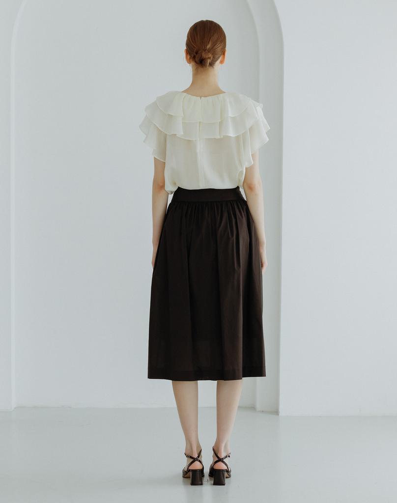 G Mar Flared Skirt Black
