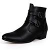 Men's High-Top Leather Martin Boots - British Business Style, Pointed, Wear-Resistant, Casual Autumn/Winter, Large Size.