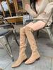 Two Wear Folded Pile Boots Medium Cowboy Boots Medium Knight Boots Thick Heel Boots Women's Knee Boots