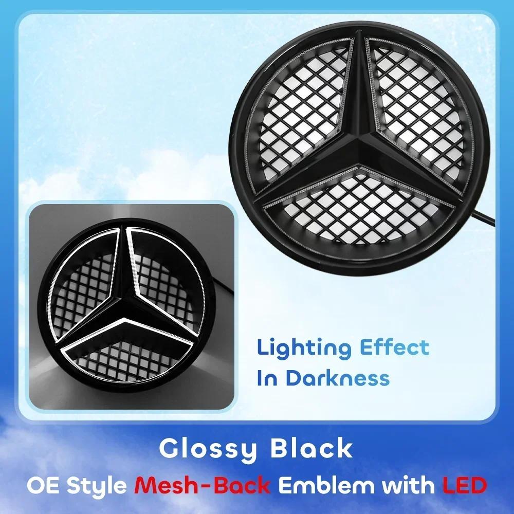 2025 Hot Car Sticker Car Front Grill Emblem Star Badge 3D Mirror OE Style Flat Surface For Mercedes Benz W245 W204 X204 B180 B20