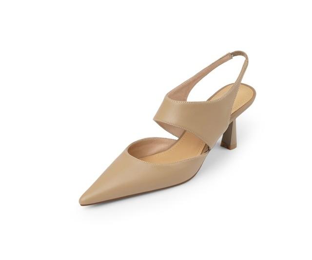 Весенне-летние сандалии из коровьей кожи, женская обувь в стиле ретро, ​​женские туфли-лодочки без шнуровки, туфли на каблуке с острым носком, женские сандалии