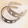 PU Leather Wide Eyelet Headbands Non Slip Head Bands Punk Style Grommet Headband  Hair Accessories