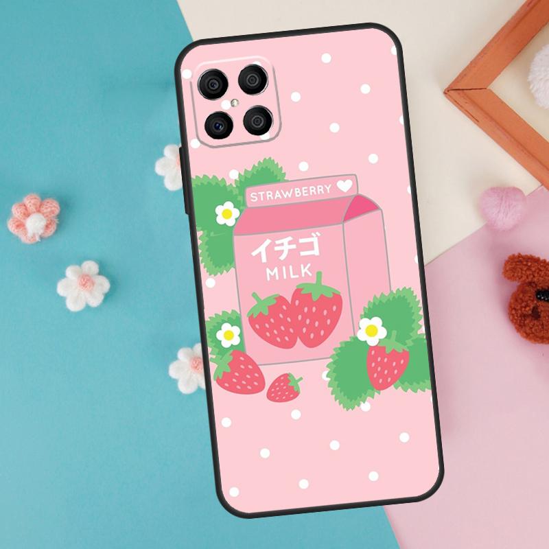 Милый чехол «Клубничное молоко» для Honor Magic 7 5 6 Lite Pro Honor X8b X9b X9a X8a X8 X9 X9c 50 70 90 200 Lite