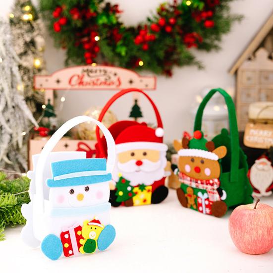 Рождественские подарочные пакеты с ручками Санта Олень Снеговик Пакет для сладостей Толстый подарочный мешочек на праздничную тематику для карамельных яблок игрушек