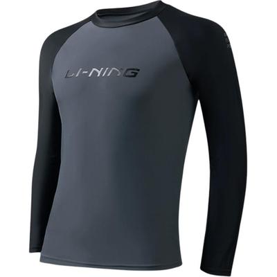 Li Ning Удобный Простой Универсальный Буквенный Купальник с Длинным Рукавом Мужской купальник Серый LSYV891-3