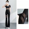 Women's Mesh Spring Korean Style Fashionable and Versatile Black Casual Pants High-waisted Slim Shark Pants