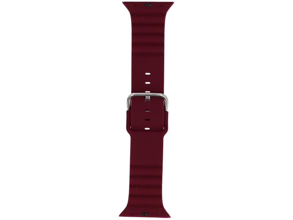 GlacierX Silicone Grooved Burgundy Smartwatch Strap for Apple Watch 42/44/45/49mm Burgundy