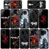 Phone Case for iPhone 17 16 15 Plus X XR 16E Huawei P30 P20 Lite Redmi Note 14 12 11 13 Pro Max OPPO A60 A80 A40 A18 A38 A54 Berserk Guts Anime Cover