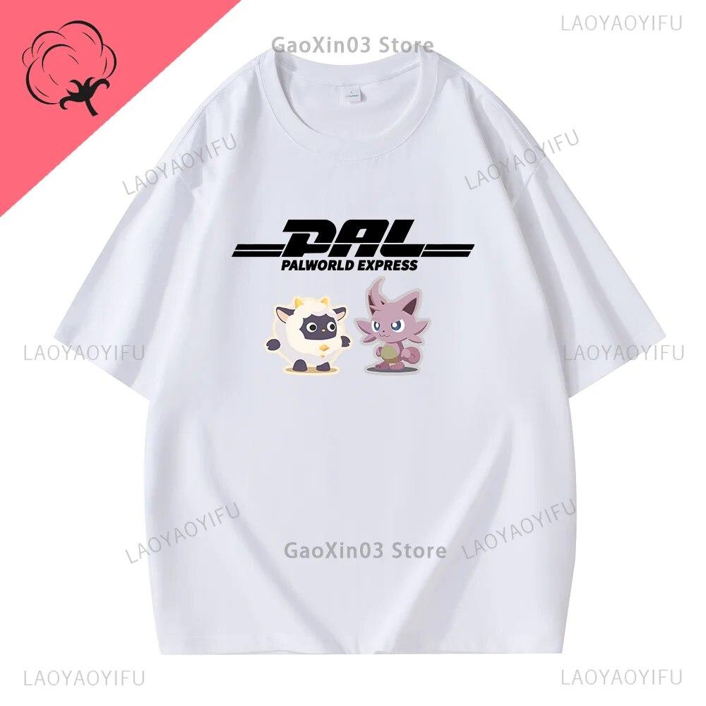 Футболка Palworld Container с рисунком Palworld Express для унисекс, топы с принтом, женская одежда, летние футболки с короткими рукавами и круглым вырезом, графические футболки