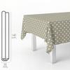 Beige Polka Dot Rectangular Oilcloth Tablecloth. Waterproof Stain Resistant PVC 140 Cm. X 20 Meters. Cuttable Roll. Interior and Exterior