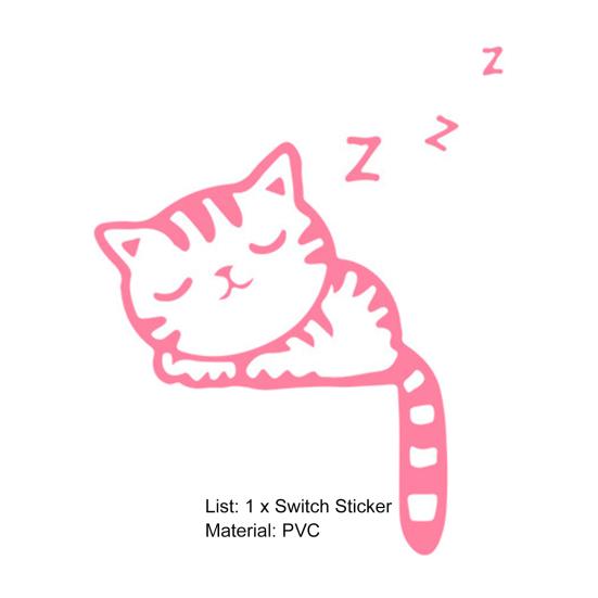 Светящаяся наклейка «Сонный кот», без деформации, для спальни, декоративная, мультяшная, наклейка на переключатель «Сонный кот», очаровательная многоцелевая ПВХ