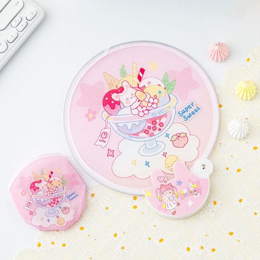 Пляжный газон Ручной веер Детский маленький веер Карманный маленький круглый веер Мини складной веер