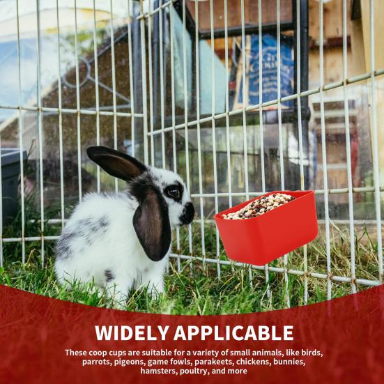 5 шт., чашки для клеток для кур, подвесные кормушки для птиц, миски для воды с крючками, миски для корма для кроликов, голубей, мелких животных