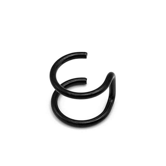 Новые популярные 1 шт. серьги-клипсы из нержавеющей стали безболезненные для мужчин/женщин панк черные непирсинг поддельные серьги ювелирные изделия подарки