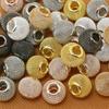 6Pcs 10*12mm Hollow Net Brass Beads Big Hole Round Beads For Jewelry Making DIY Bracelet Necklace Earring