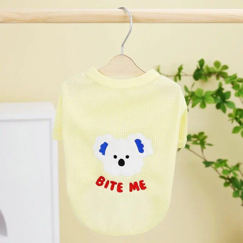 Милый жилет с медведем и щенком, дышащая классная одежда для собак, футболка для маленьких и средних собак, кошек, одежда для чихуахуа, французского бульдога, йорков