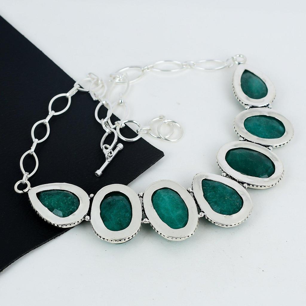 Изящное ожерелье из стерлингового серебра 925 пробы с изумрудом и драгоценными камнями, колье из изумрудного серебра для жены, ожерелье унисекс, подарок на День благодарения