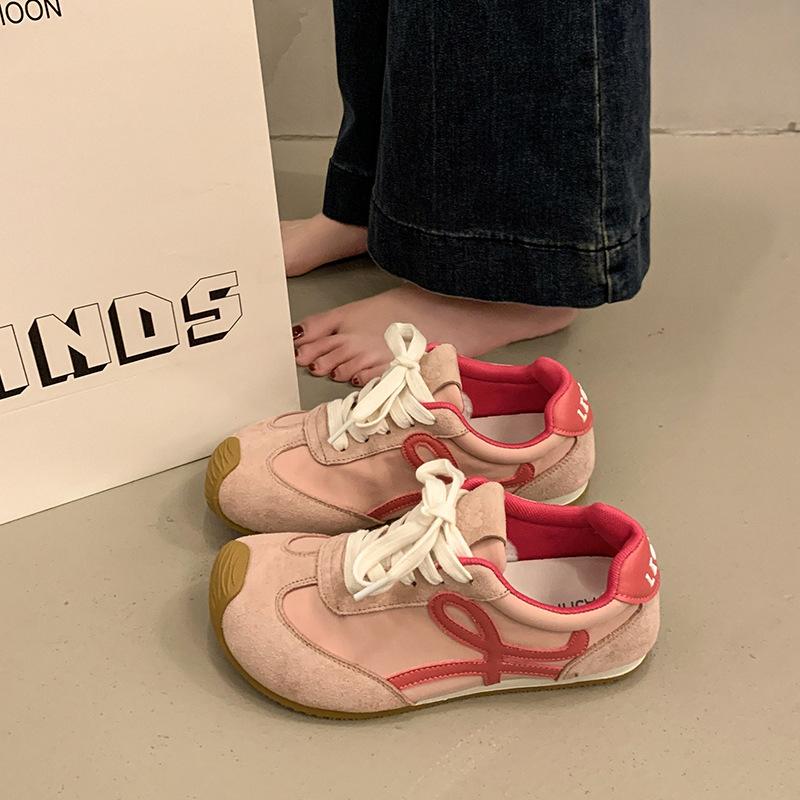 Красные немецкие кроссовки для женщин 2025 года, новая весна, ретро, симпатичные, с мягкой подошвой, для спорта и отдыха, универсальные, для сноуборда Forrest Gump