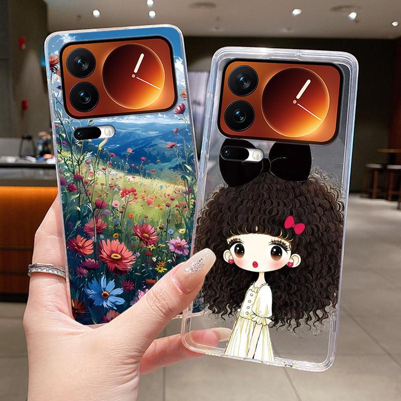 Модный Чехол для Телефона с Узором Совы для Xiaomi 17 Pro Xiaomi 17 Pro Max Прозрачный Мягкий TPU Чехол Ударопрочный Парный Чехол