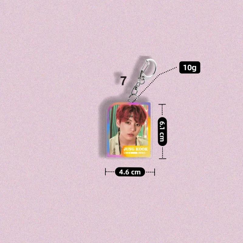 Брелок K-pop BTS, Брелок в стиле градиентной фотокарточки, Подвеска на сумку в стиле фото на удостоверение K-pop айдола, Подвеска на сумку с фото участника для фанатов ARMY