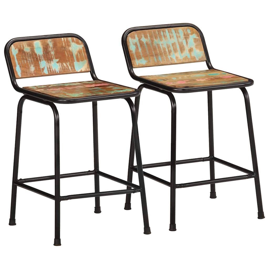 Bar Stool Set 2 pcs 46 x 35.5 x 70 cm Reclaimed Solid Wood