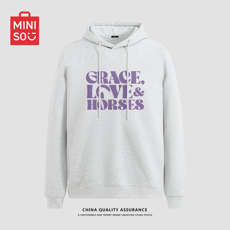 MINISO Men's American Cityboy Loose Hooded Sweatshirt