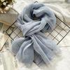 Spring and Summer Thin Breathable Linen Scarf for Women, Artistic Solid Color Shawl Pure Linen Scarf for Women