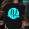 DJ Печатные Футболки На Заказ Футболка Мужские Женские Топы Футболки Футболки DJ Ваше Имя Логотип DIY Имена Футболка Смешная Футболка Светящиеся Футболки Топы