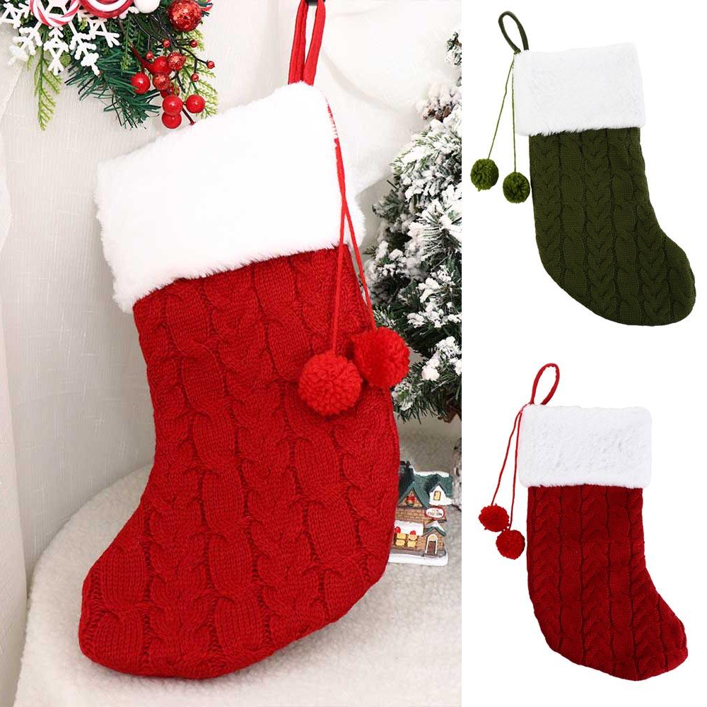 Красный/Зеленый/Белый Рождественские носки Персонализированная подвеска на рождественскую елку Дом