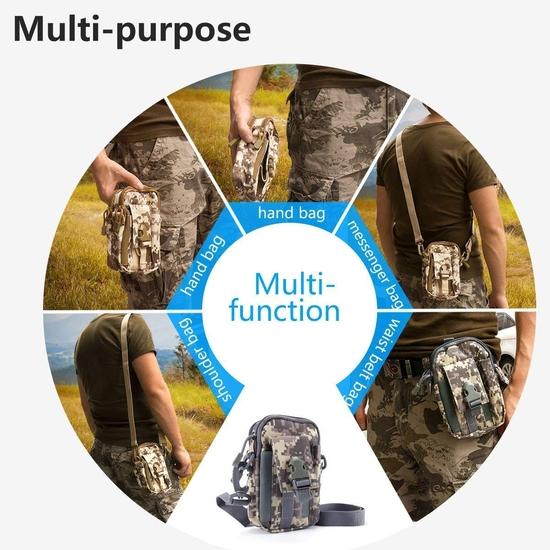 KETMART Мужская повседневная прочная поясная сумка Камуфляжная водонепроницаемая нейлоновая многофункциональная поясная сумка на молнии для улицы для телефона и монет.