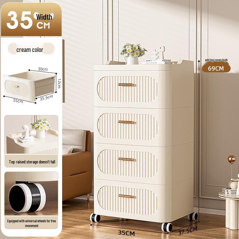 Multi-Layer Drawer-Style Plastic Storage Cabinet for Home & Clothes Organization