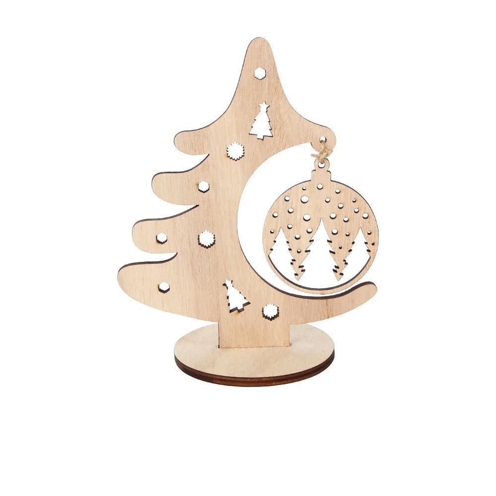 DIY Xmas Tree Ornaments Wooden Merry Christmas Decor Home Desktop Decor
