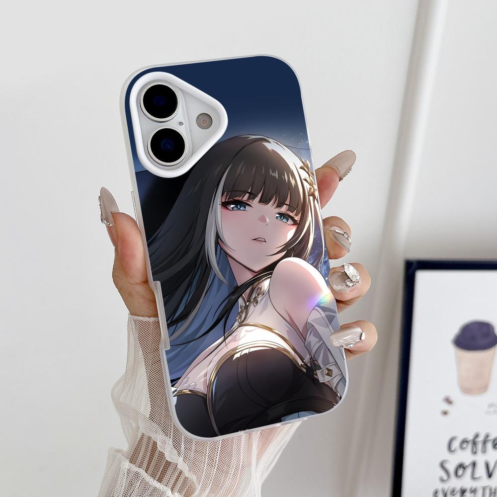 Чехол для телефона Wuthering Waves Baizhi для iPhone 17 16 15 14 13 12 11 Air Pro Max Plus, Желейный, Двухслойный, Белый