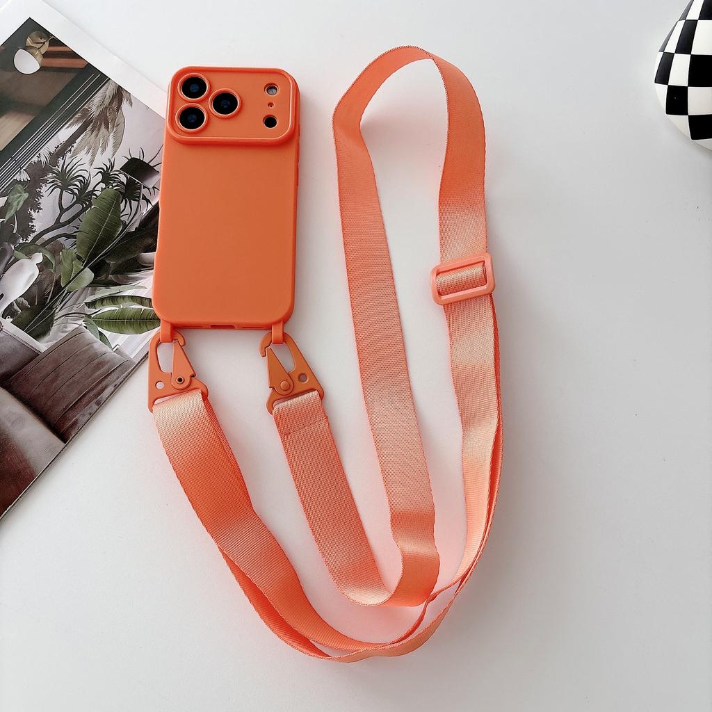 Силиконовый чехол для телефона конфетного цвета для IPhone 17 13 12 16 E 15 14 11 Pro Max Наплечный ремешок-шнурок Ожерелье Мягкая крышка