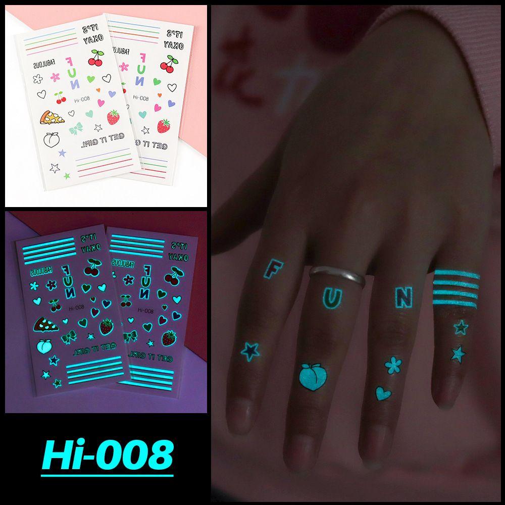 Star Feather Men Women Tattoo Sticker Blue Luminous Fake Tattoo Temporary Tattoos Body Art