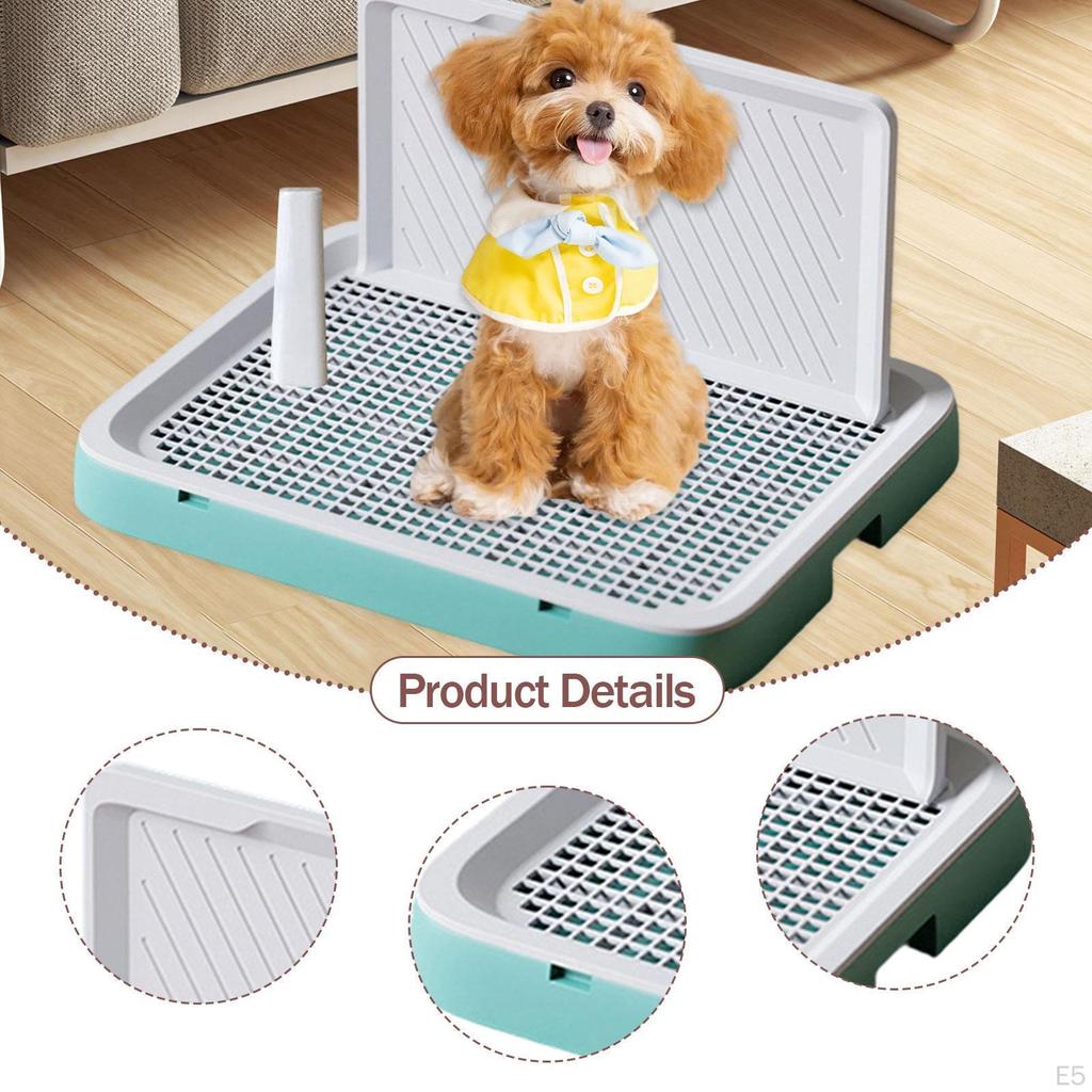 Dog Bathroom Tray with Guard, Nonslip Design for Pee Pads and Small Medium Dogs